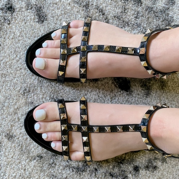 VALENTINO GARAVANI ROCKSTUD FLAT RUBBER SANDAL 38 - Picture 8 of 8